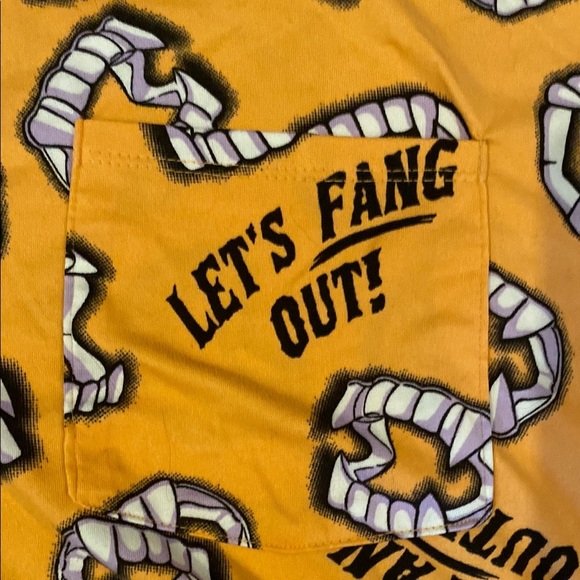 Orange Graphic Button-Up Shirt very soft crop top HALLOWEEN 🎃  NWOT - Picture 5 of 10